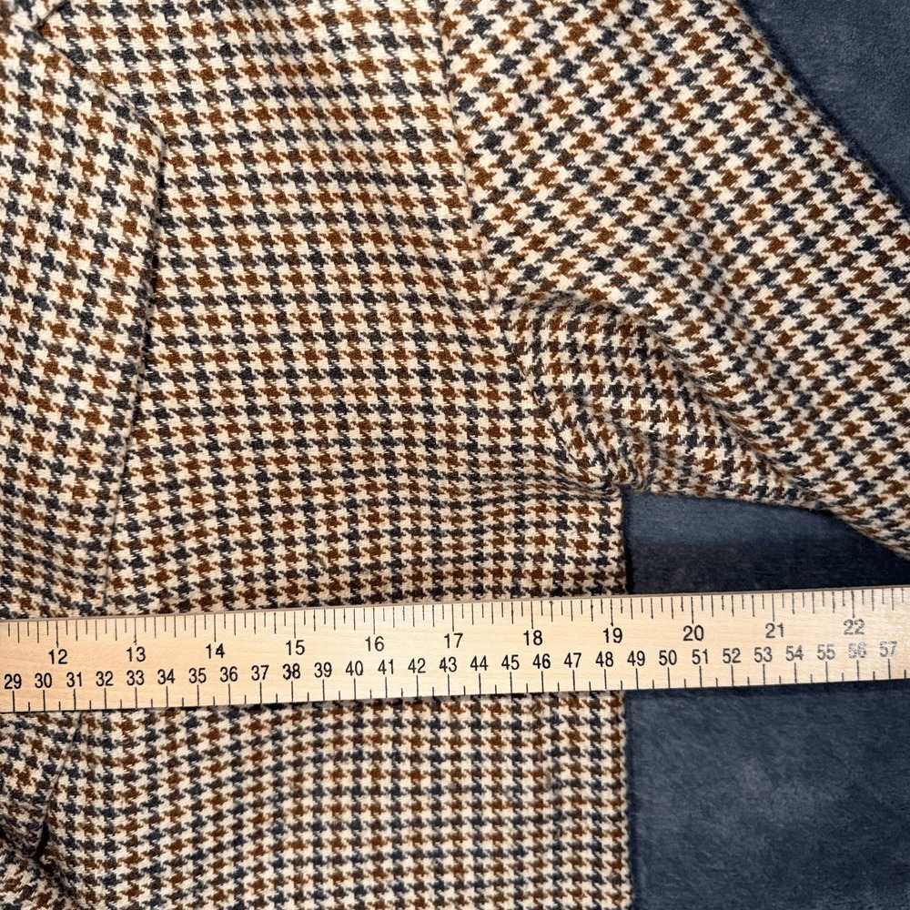 Old Navy Womens Blazer Jacket‎ M Brown Plaid Houndstooth Double Breasted - Picture 5 of 6